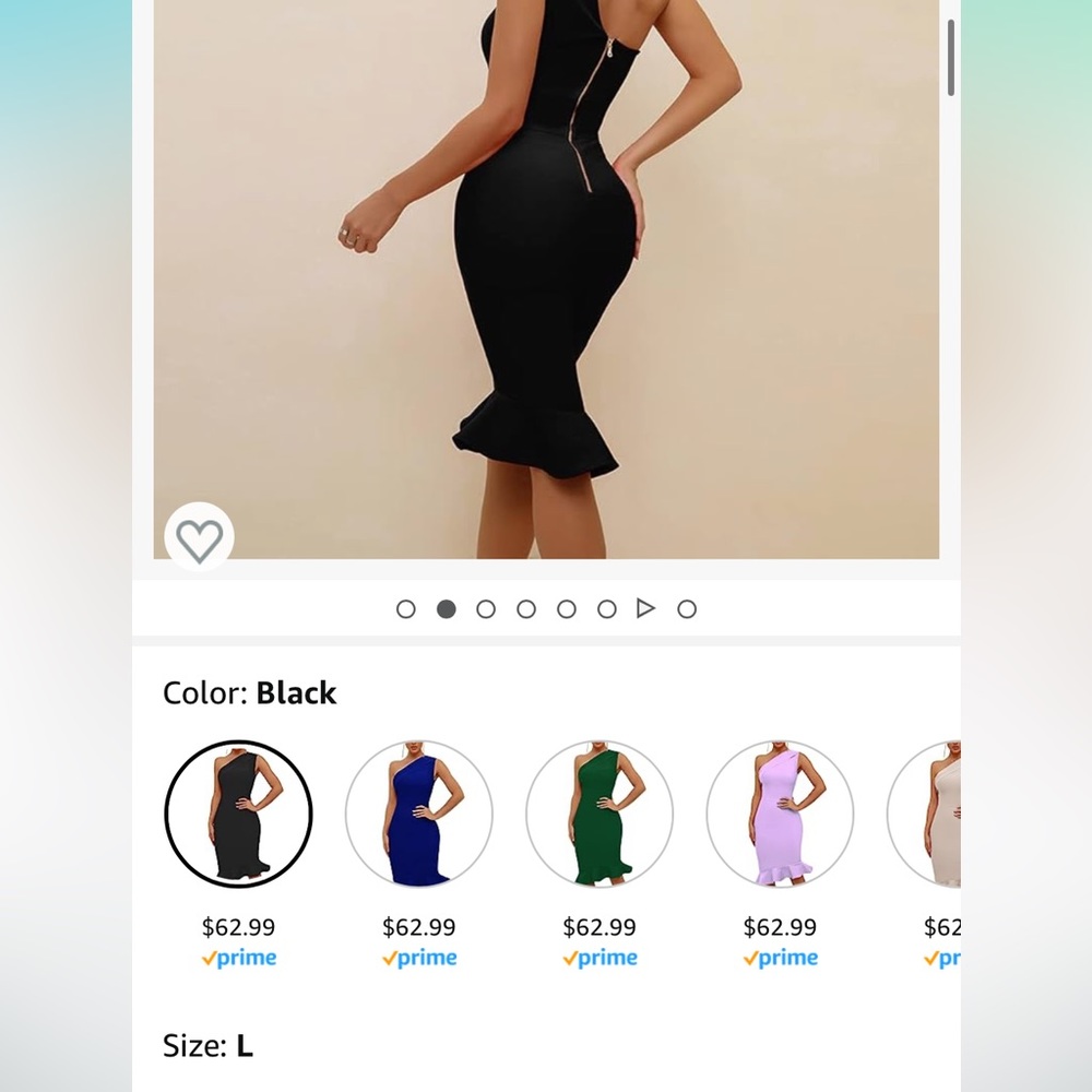 NEW Ruffle Hem One Shoulder Bandage Pencil Dress - Picture 4 of 4